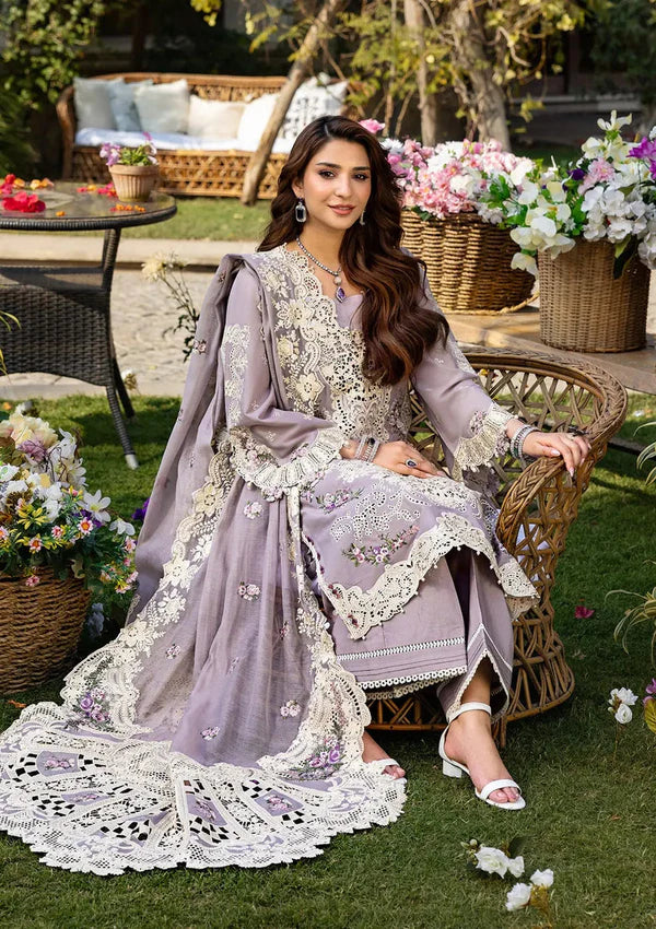 Elaf 3PC Unstitched Luxury Lawn Chikenkari Heavy Embroidered Suit