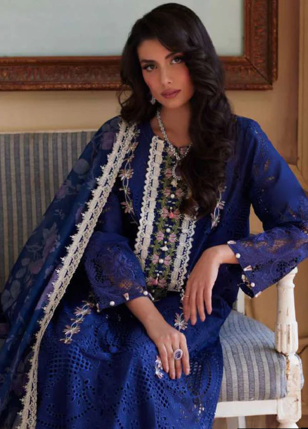 Elaf 3PC Unstitched Luxury Lawn Chikenkari Heavy Embroidered Suit