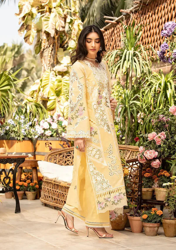 Elaf 3PC Unstitched Luxury Lawn Chikenkari Heavy Embroidered Suit