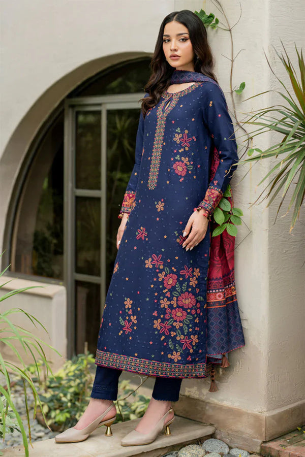 Jazmin 002 Unstitched Luxury Dhanak Heavy Embroidered 3PC Suit