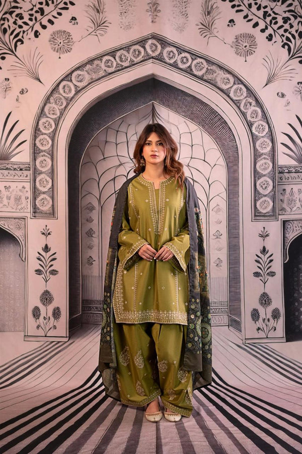Urge 010 Unstitched Luxury Dhanak Heavy Embroidered 3PC Suit