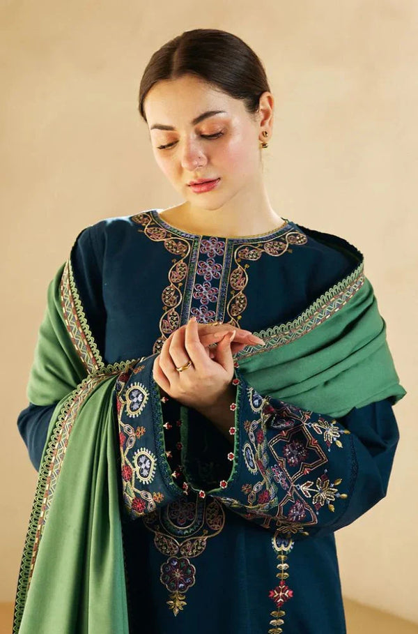 Zara Shahjahan 006 Unstitched Luxury Dhanak Heavy Embroidered 3PC Suit