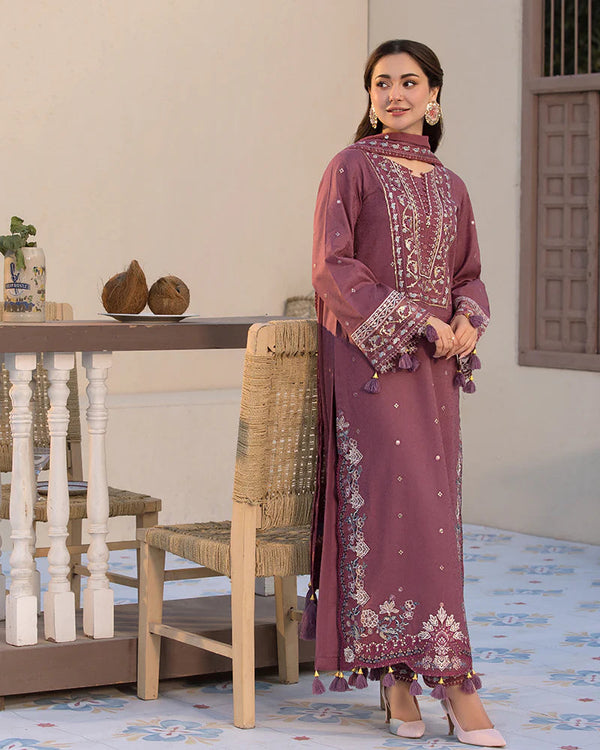 Allys 3pc Unstitched Luxury Lawn Sequence & Embroidered Suit