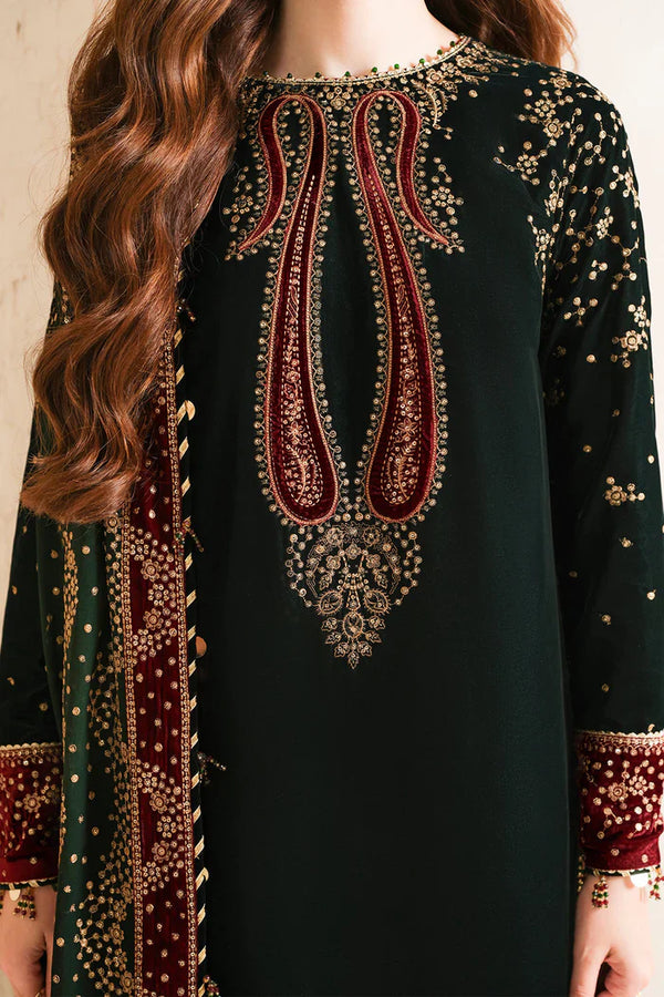 Jazmin 012 Unstitched Luxury Velvet Heavy Embroidered 3PC Suit
