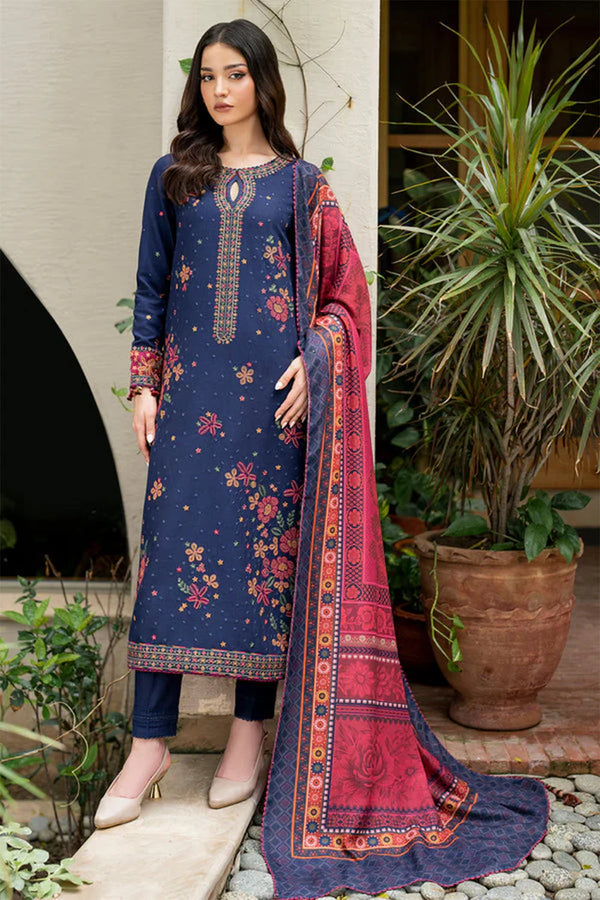 Jazmin 002 Unstitched Luxury Dhanak Heavy Embroidered 3PC Suit