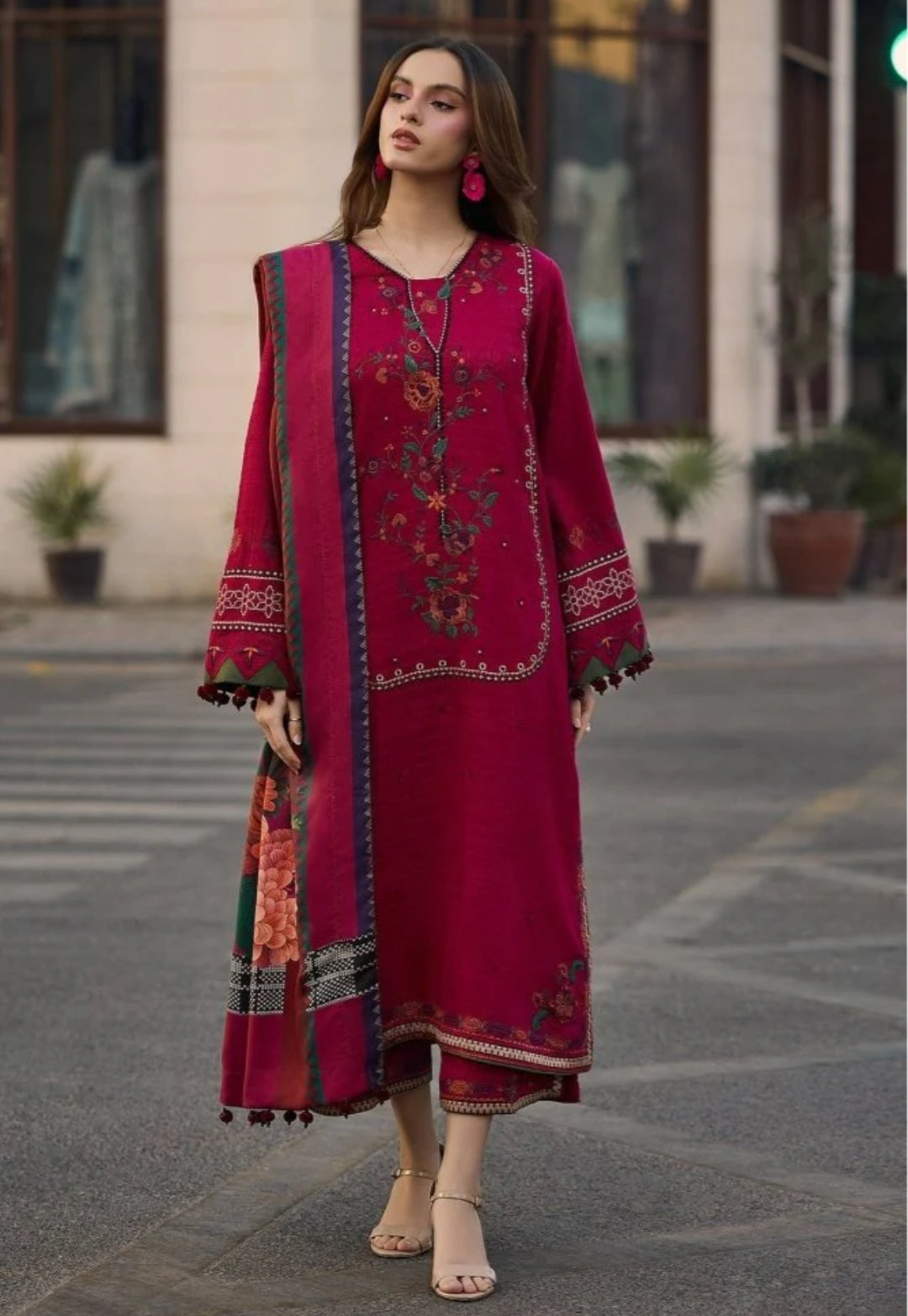 Lawn-3PC Embroidered Shirt with Digital Printed Jacquard Dupatta-5069