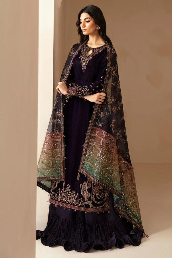 Jazmin 013 Unstitched Luxury Velvet Heavy Embroidered 3PC Suit
