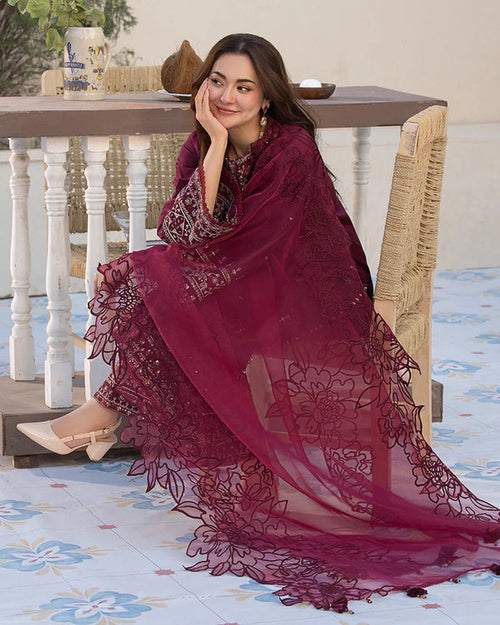 Allys 3pc Unstitched Luxury Lawn Sequence & Embroidered Suit