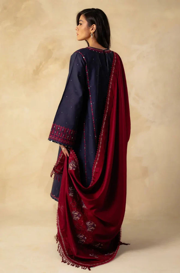 Zara Shahjahan 003 Unstitched Luxury Dhanak Heavy Embroidered 3PC Suit