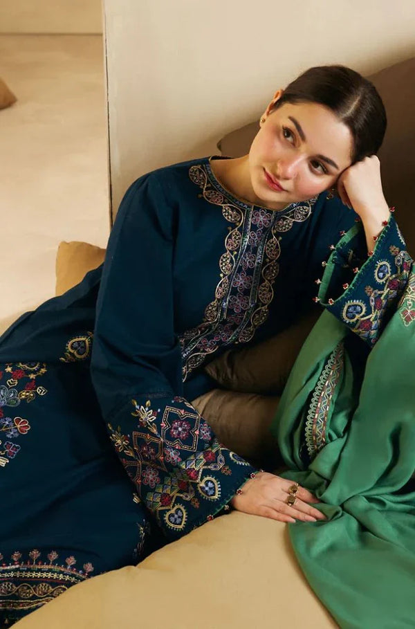 Zara Shahjahan 006 Unstitched Luxury Dhanak Heavy Embroidered 3PC Suit