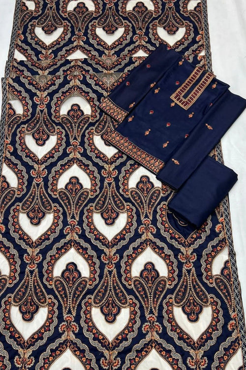 Bareeze 1672 B Unstitched Luxury Dhanak Heavy Embroidered 3PC Suit With Laser Cut Shawl