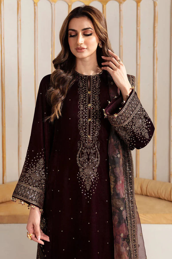 Jazmin 011 Unstitched Luxury Velvet Heavy Embroidered 3PC Suit