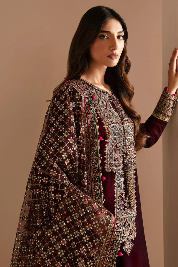 Jazmin 010 Unstitched Luxury Velvet Heavy Embroidered 3PC Suit